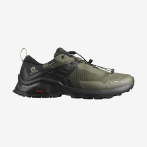 Men's Salomon X RAISE GORE-TEX Hiking Shoes Black / Olive | IN2023AHK