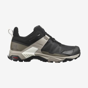 Men's Salomon X ULTRA 4 GORE-TEX Hiking Shoes Grey / Black / Green | IN2035VRW