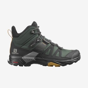 Men's Salomon X ULTRA 4 MID GORE-TEX Hiking Shoes Green / Black | IN2083MQZ