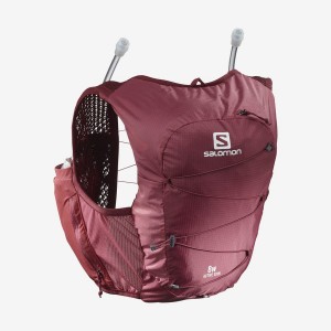 Women's Salomon ACTIVE SKIN 8 Running Packs Red | IN3348KOR