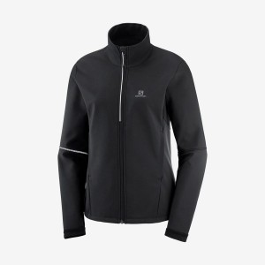 Women's Salomon AGILE SOFTSHELL Jackets Black | IN3190HAP