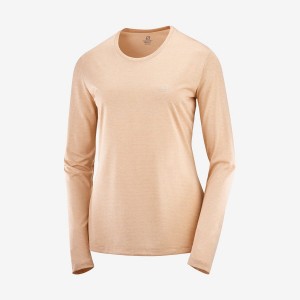 Women's Salomon AGILE T Shirts Beige | IN3065CTV