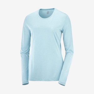 Women's Salomon AGILE T Shirts Blue | IN3064XYU