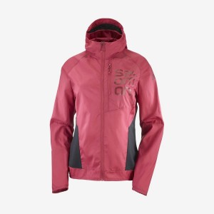 Women's Salomon BONATTI CROSS WIND WINDBREAKERS Jackets Red | IN3161FDN