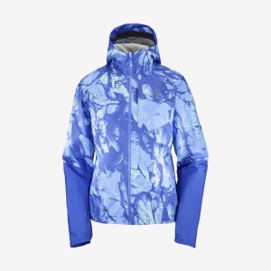 Women's Salomon BONATTI WATERPROOF Jackets Blue | IN3151AHK