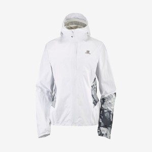 Women's Salomon BONATTI WATERPROOF Jackets White | IN3152SGL