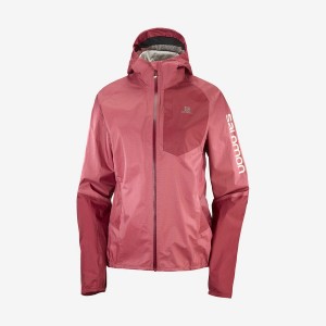 Women's Salomon BONATTI WATERPROOF Jackets Red | IN3153DFM