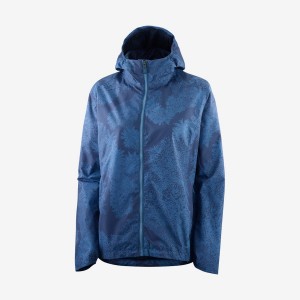 Women's Salomon COMET WP JKT W WATERPROOF Jackets Blue | IN3128UZG