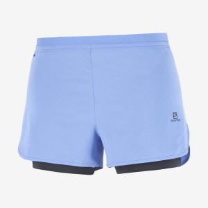 Women's Salomon CROSS 2IN1 Shorts Blue | IN3284UZG