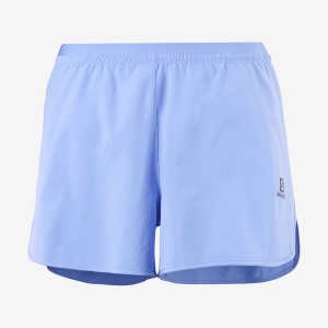 Women's Salomon CROSS 3'' Shorts Blue | IN3277MQZ