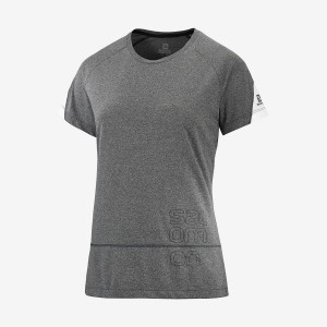 Women's Salomon CROSS RUN GRAPHIC T Shirts Grey | IN3080AHK