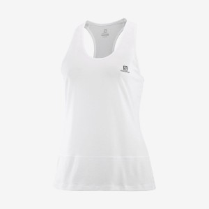 Women's Salomon CROSS RUN T Shirts White | IN3046WNB