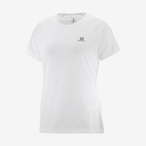 Women's Salomon CROSS RUN T Shirts White | IN3083DFM