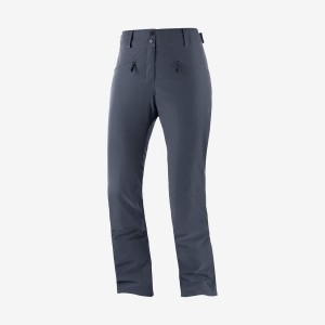 Women's Salomon EDGE Ski Pants Navy | IN3293GSO