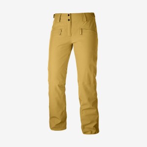 Women's Salomon EDGE Ski Pants Yellow | IN3296KOR