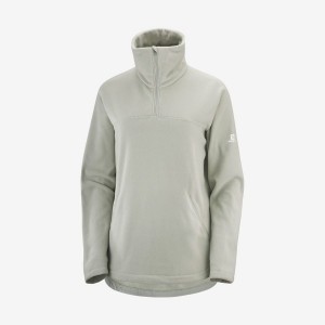 Women's Salomon ESSENTIAL COSY FLEECE Hoodie White | IN3108DFM