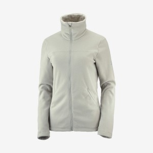 Women's Salomon ESSENTIAL COSY FLEECE Hoodie Beige | IN3112JPQ