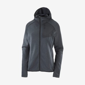 Women's Salomon ESSENTIAL LIGHTWARM HOODED Hoodie Black | IN3118VRW