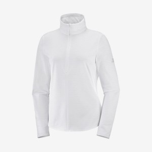 Women's Salomon ESSENTIAL LIGHTWARM Hoodie White | IN3097QMA