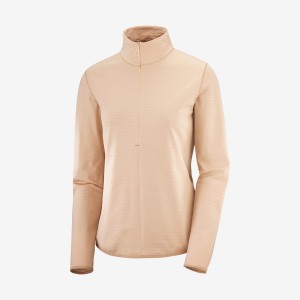 Women's Salomon ESSENTIAL LIGHTWARM Hoodie Pink | IN3103GSO