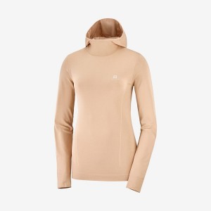 Women's Salomon ESSENTIAL SEAMLESS Hoodie Pink | IN3092CTV