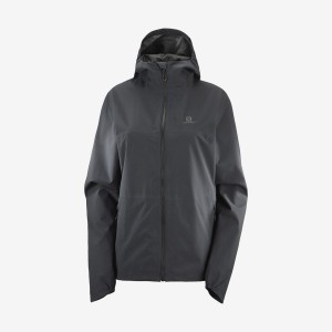 Women's Salomon ESSENTIAL WATERPROOF 2.5L Jackets Black | IN3135DFM