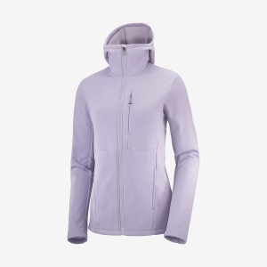 Women's Salomon ESSENTIAL XWARM Hoodie Purple | IN3123WNB