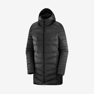 Women's Salomon ESSENTIAL XWARM LONG INSULATED Jackets Black | IN3166LIS