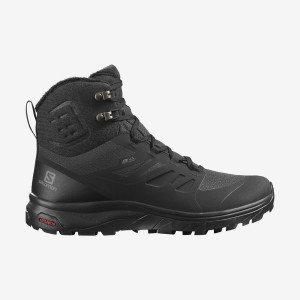 Women's Salomon OUTBLAST THINSULATE™ CLIMASALOMON™ WATERPROOF Winter Boots Black | IN3012XYU