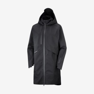 Women's Salomon OUTLIFE WP COMMUTER PARKA W WATERPROOF Jackets Black | IN3129ILH