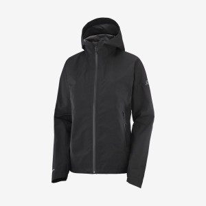 Women's Salomon OUTLINE GORE-TEX WATERPROOF 2.5L Jackets Black | IN3137GSO