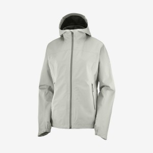 Women's Salomon OUTLINE GORE-TEX WATERPROOF 2.5L Jackets White | IN3138HAP