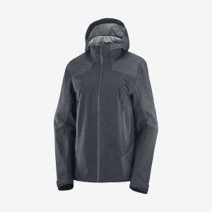 Women's Salomon OUTLINE GORE-TEX WATERPROOF HYBRID Jackets Black | IN3139JPQ