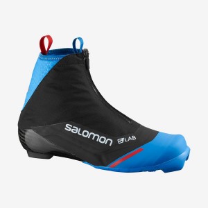 Women's Salomon S/LAB CARBON CLASSIC PROLINK Ski Boots Black / Blue | IN3566WNB