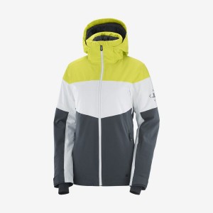 Women's Salomon SLALOM Ski Jackets Green | IN3221CTV