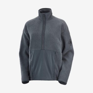 Women's Salomon SNOWSHELTER TEDDY Hoodie Black | IN3117CTV