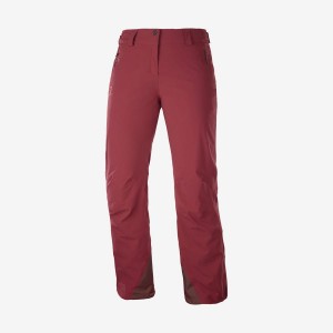 Women's Salomon THE BRILLIANT Ski Pants Burgundy | IN3308SGL