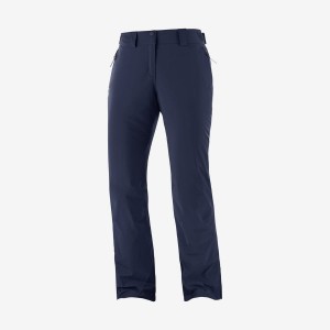 Women's Salomon THE BRILLIANT Ski Pants Navy | IN3305QMA