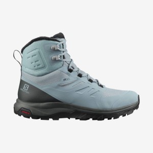 Women's Salomon WoOUTBLAST THINSULATE™ CLIMASALOMON™ WATERPROOF Hiking Shoes Blue | IN2778ZUT