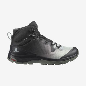 Women's Salomon WoVAYA MID GORE-TEX Hiking Shoes Black / White | IN2824FDN