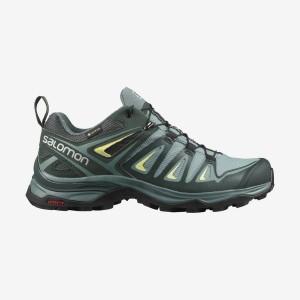 Women's Salomon WoX ULTRA 3 GORE-TEX Hiking Shoes Green | IN2793JPQ