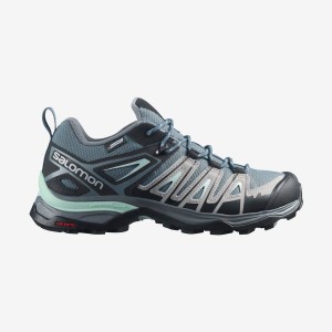 Women's Salomon WoX ULTRA PIONEER CLIMASALOMON™ WATERPROOF Hiking Shoes Green | IN2831XYU