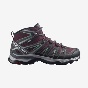 Women's Salomon WoX ULTRA PIONEER MID CLIMASALOMON™ WATERPROOF Hiking Shoes Red | IN2832CTV