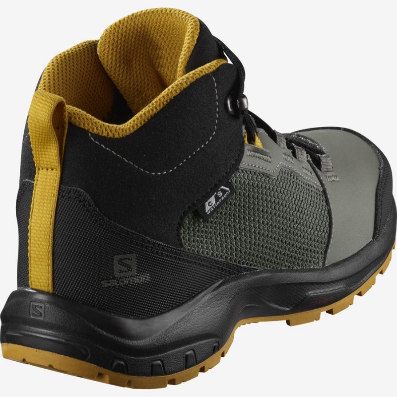 Kids' Salomon OUTWARD CLIMASALOMON™ WATERPROOF Hiking Shoes Olive | IN3584XYU