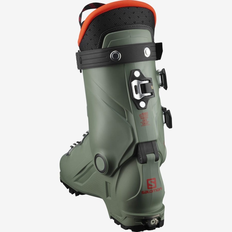 Kids' Salomon SHIFT PRO 80T AT Ski Boots Olive | IN3625JPQ