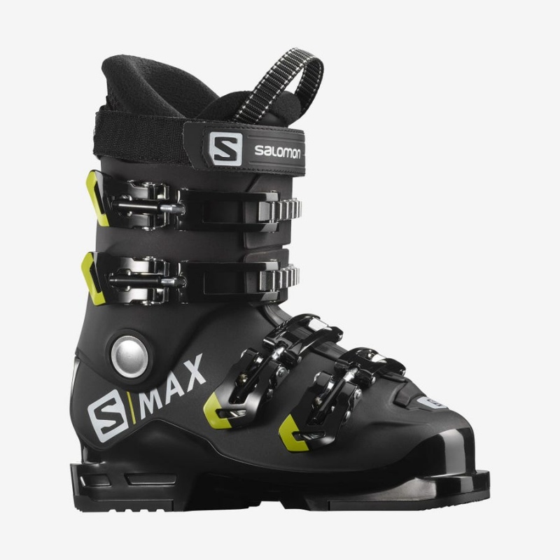 Kids\' Salomon S/MAX 60 RT Ski Boots Black / Green | IN3618WNB