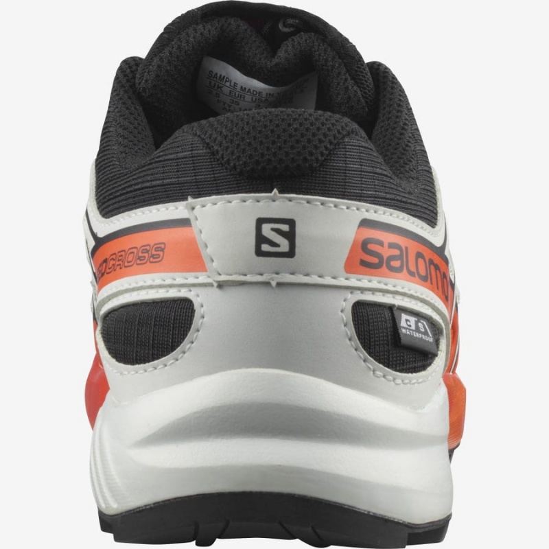 Kids' Salomon SPEEDCROSS CLIMASALOMON™ WATERPROOF Trail Running Shoes Black / Pink | IN3598OKI