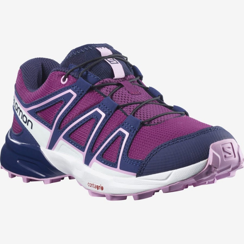 Kids' Salomon SPEEDCROSS Trail Running Shoes Purple / Blue | IN3600AHK