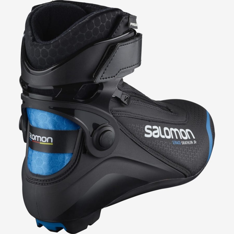 Kids' Salomon S/RACE SKIATHLON JUNIOR PROLINK Ski Boots Black / Blue | IN3606HAP