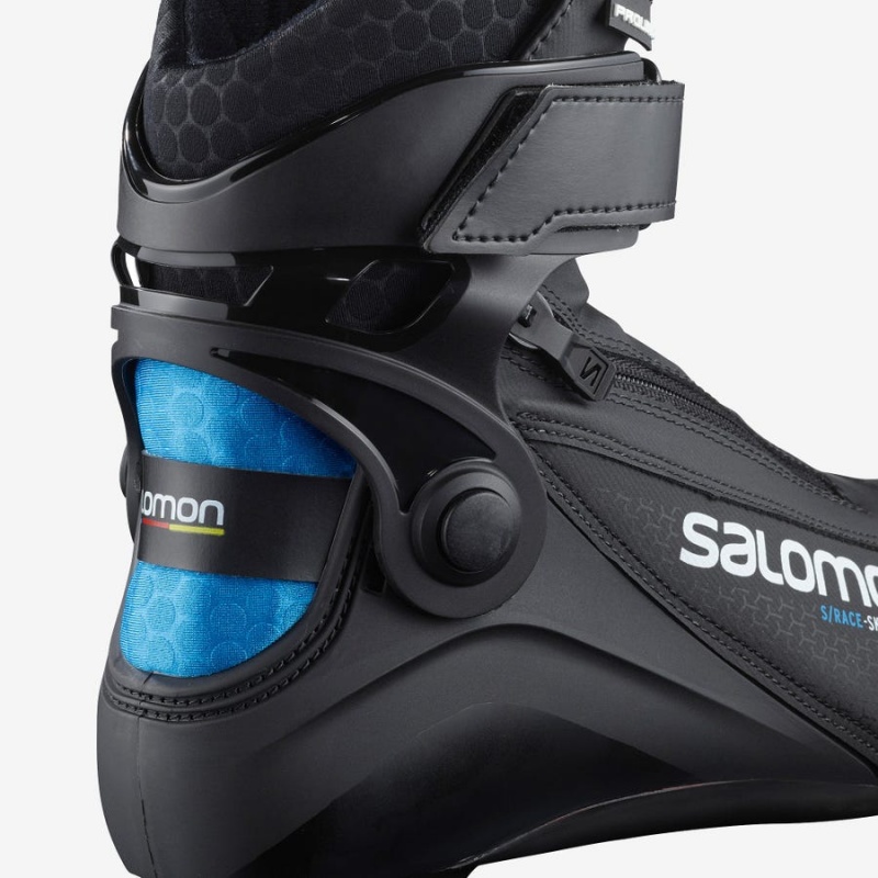 Kids' Salomon S/RACE SKIATHLON JUNIOR PROLINK Ski Boots Black / Blue | IN3606HAP